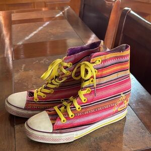 DADDY’S MONEY Hidden Lift Hightop Striped Sneakers